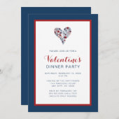 赤海軍フローラハートバレンタインデーディナーパーティー 招待状 (正面/裏面)