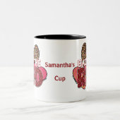 赤消防士の背中 ツートーンマグカップ (中央)