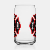 赤消防署消防士バッジ ガラス缶 (左)