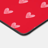 赤淡い色ののピンク色のハート デスクマット (コーナー)