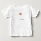 赤淡い色のガーベラ花開花!トドラーフード付きスウェットシャツ ベビーTシャツ (正面)
