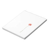 赤淡い色のガーベラ花 ノートパッド (回転)