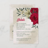 赤淡い色の黄結婚花 エンクロージャーカード (正面/裏面)