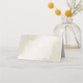 赤淡い色の黄色の花結婚植物薬 プレイスカード (裏面)