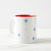 赤深紅色クリスマスプレゼント ツートーンマグカップ (正面左)