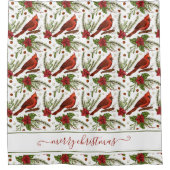 赤深紅色メリークリスマスシャワーカーテン シャワーカーテン (正面)