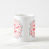 赤渦巻形のバレンタインデー コーヒーマグカップ (中央)