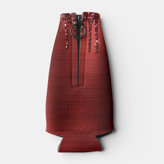 赤滴型ガーリーグリッターブラシ金属モノグラム ボトルクーラー (裏面)