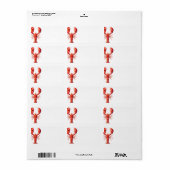 赤潮 |ロブスターをテーマにしたア空白のドレス ラベル (フルシート)