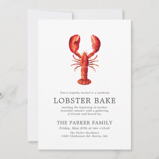 赤潮|ロブスターベストライプのイク 招待状 (正面)