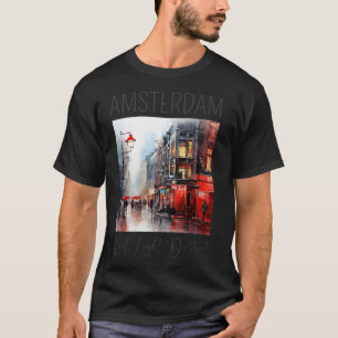 赤灯区の水彩画デザイン - アム Tシャツ