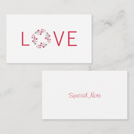 赤灰水彩花環 ノートカード (正面/裏面)