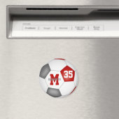 赤灰色のカスタムサッカーチームの色 マグネット (インサイチュ (食洗機))