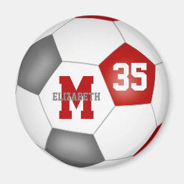 赤灰色のカスタムサッカーチームの色 マグネット