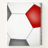 赤灰色のサッカーチームの色パーソナライズされた ノートブック (裏面)