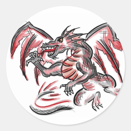 赤灰色のドラゴンシール ラウンドシール (正面)