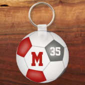赤灰色の女の子サッカーゴールチームスピリット キーホルダー (裏面)