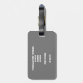 赤灰色の白いサッカー旅行チームモノグラムの ラゲッジタグ (裏面縦)