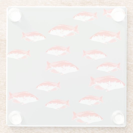 赤灰色の魚 ガラスコースター (裏面)