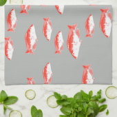 赤灰色の魚 キッチンタオル (折り畳み)