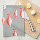 赤灰色の魚 キッチンタオル (四つ折り)