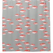 赤灰色の魚 シャワーカーテン (正面)