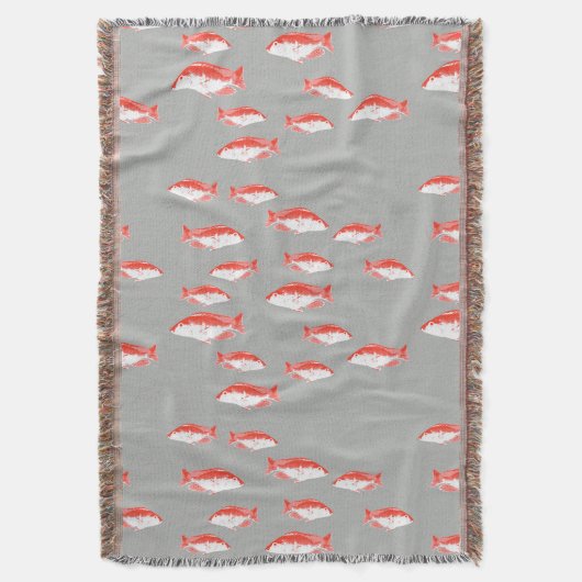 赤灰色の魚 スローブランケット (正面縦)
