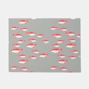 赤灰色の魚 ドアマット