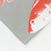 赤灰色の魚 フリースブランケット (角)