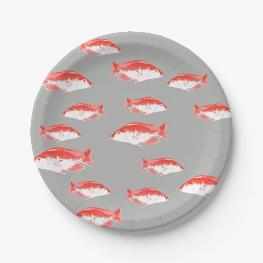 赤灰色の魚 ペーパープレート (正面)