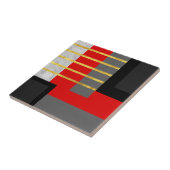 赤灰色の黒い金ゴールド幾何ブロック タイル (側面)