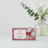 赤灰色キツネセラミックタイルデザインエレガント動物 名刺 (スタンド正面)