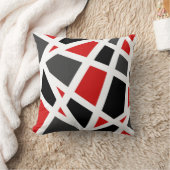 赤灰色白黒幾何学模様2 クッション (ブランケット)