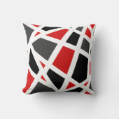 赤灰色白黒幾何学模様2 クッション (正面)