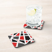 赤灰色白黒幾何学模様2 コースター (右側)