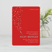 赤灰色紙吹雪卒業発表 招待状 (スタンド正面)