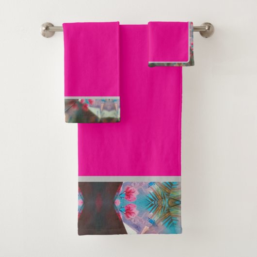 赤点々のあるフローラ バスタオルセット (インサイチュ)