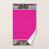 赤点々のあるフローラ バスタオルセット (ハンドタオル)