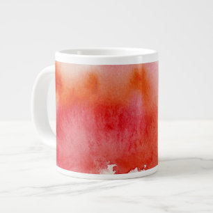 赤点、水色抽象芸術ハンド ジャンボコーヒーマグカップ