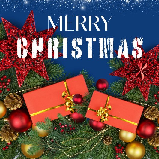 赤無地のフェスティバル伝統的クリスマス ラッピングペーパー