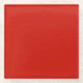 赤無地の口紅 ガラスコースター (正面)