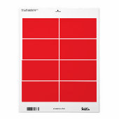 赤無地の背景 ラベル (フルシート)