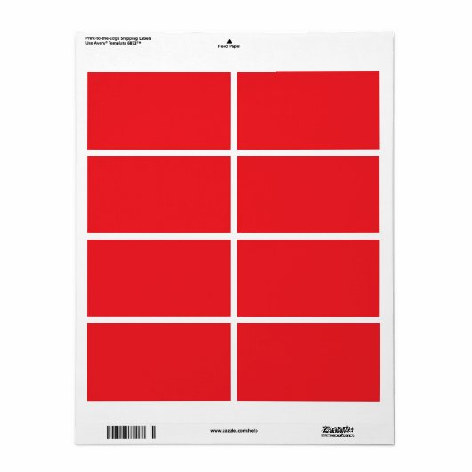 赤無地の背景 ラベル (フルシート)