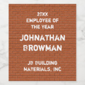 赤煉瓦庁認定を受けた年の従業員 ワインラベル (シングルラベル)