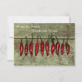 赤熱したチリペッパーウッドルックありがとう サンキューカード (裏面)