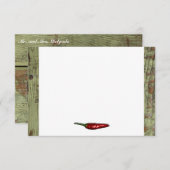 赤熱したチリペッパーウッドルックありがとう サンキューカード (正面/裏面)