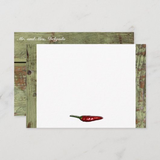 赤熱したチリペッパーウッドルックありがとう サンキューカード (正面/裏面)