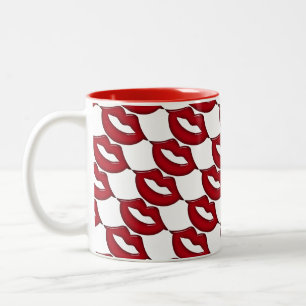 赤熱した口紅コーヒーマグ ツートーンマグカップ