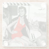 赤熱した女性 ガラスコースター (裏面)