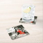 赤熱した女性 スクエアペーパーコースター (インサイチュ)